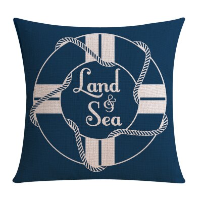 Nordic Style Mediterranean Sea Anchor Pillow Cover