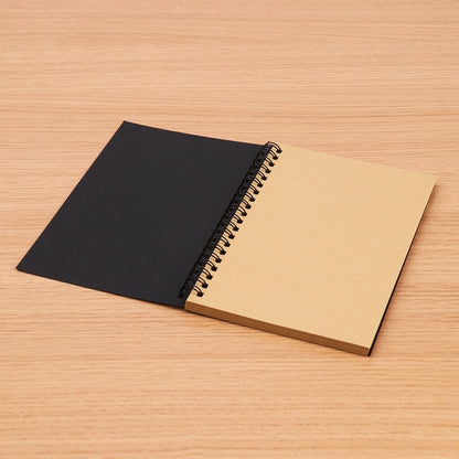 Retro Spiral Coil Sketchbook Kraft Paper Notebook Sketch Painting Diary Journal Student Note Pad Book Memo Sketch Pad