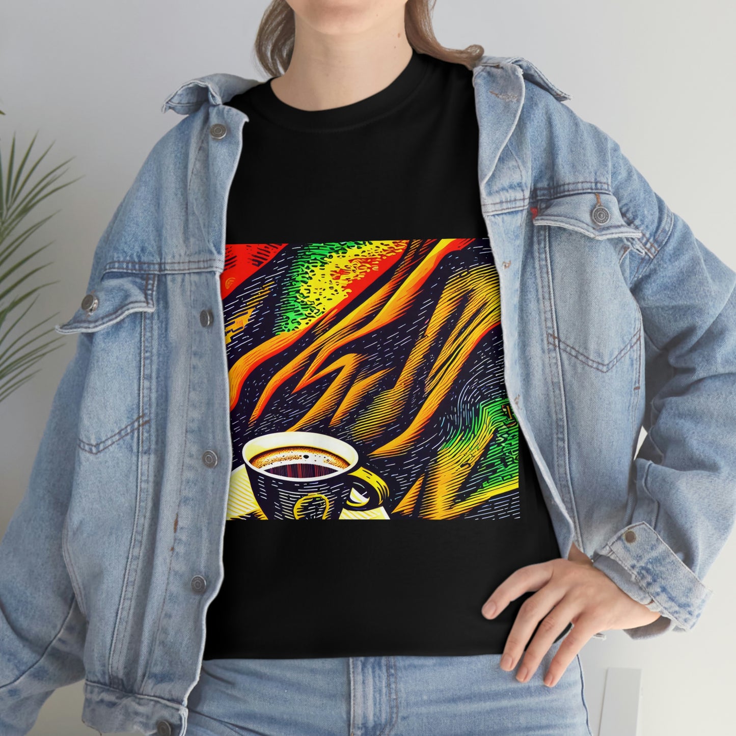 Abstract Coffee- Unisex Heavy Cotton Tee