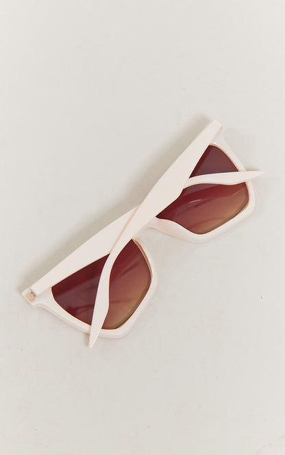 Nude Square Flared Lens Sunglasses