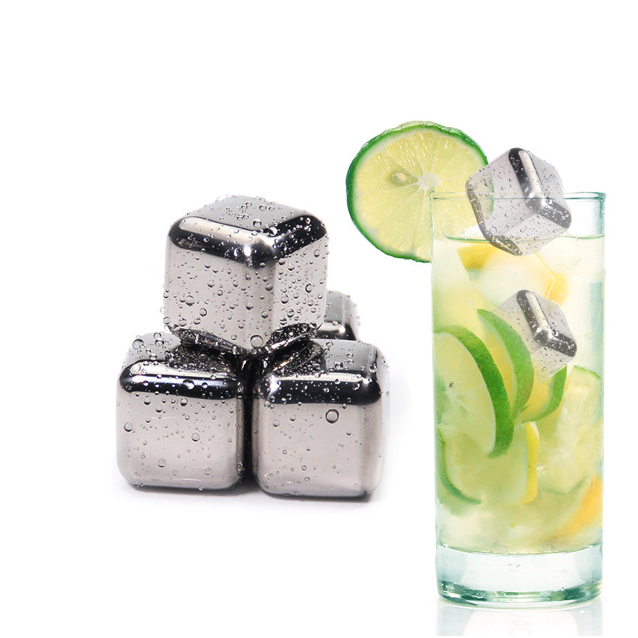 Stainless Steel Ice Cube, Reusable Chilling Stones for drinks and beverages