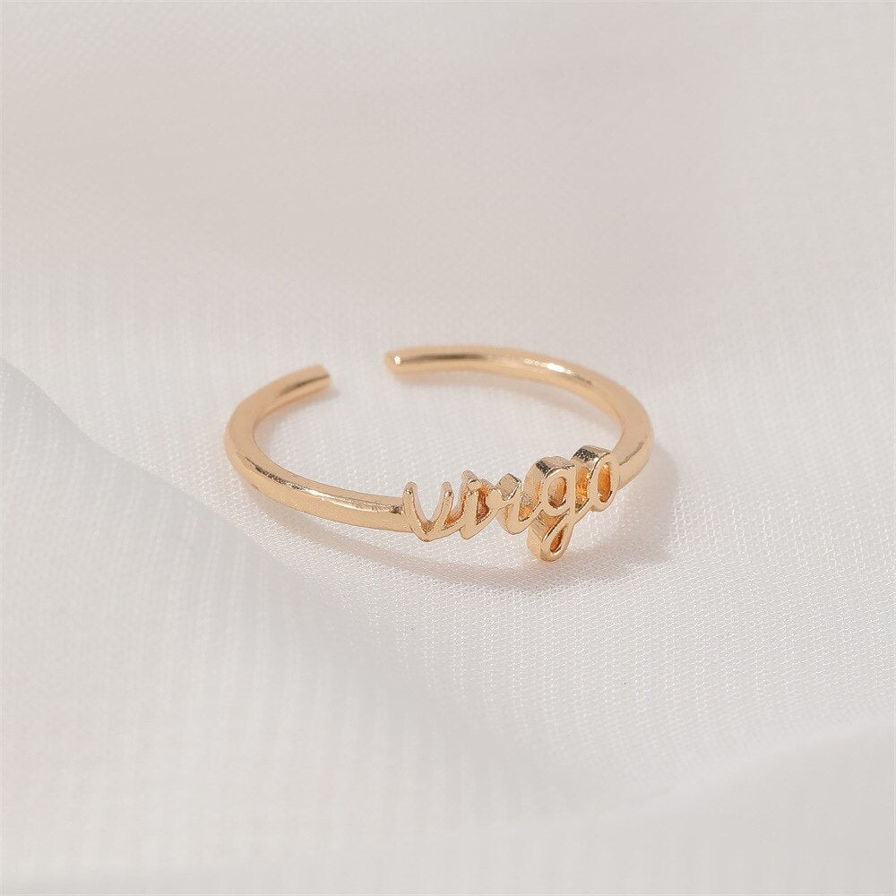 Thin Open Gold Zodiac Rings