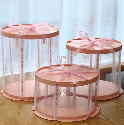 Transparent cake box multi-size baking 6/ 8 /12 inch round cake box