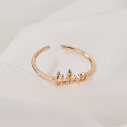 Thin Open Gold Zodiac Rings