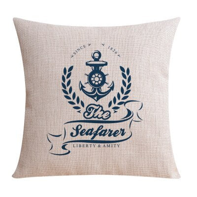 Nordic Style Mediterranean Sea Anchor Pillow Cover