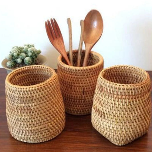 Home Storage Baskets Organizer -rattan by hand-weaving, eco-friendly