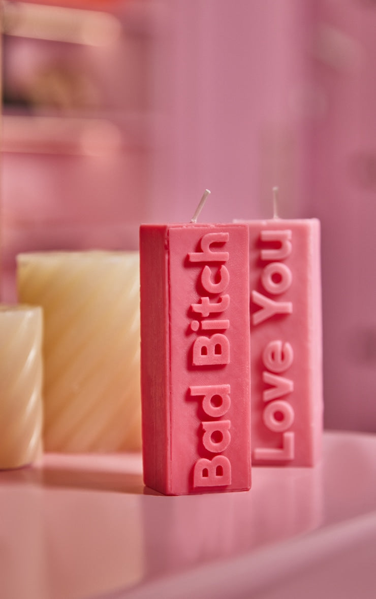 Bad B***h Slogan Pillar Candle