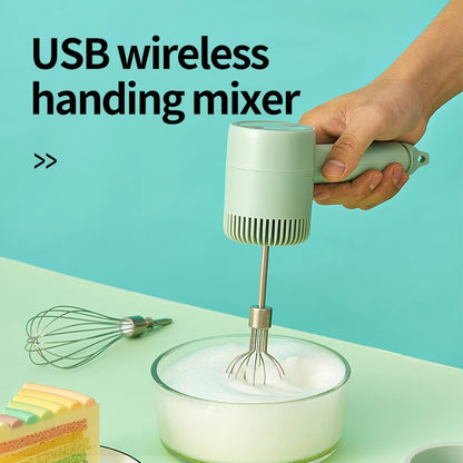 Wireless Portable Electric Food Mixer, Hand Blender w 3 Speeds, High Power Dough Blender ,Egg Beater Hand Mixer