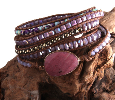 Bohemian Natural Stones Charm Bracelet- Semi precious