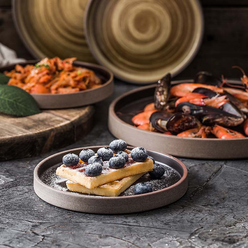 Korean European Japanese-style steak plate, dessert plate