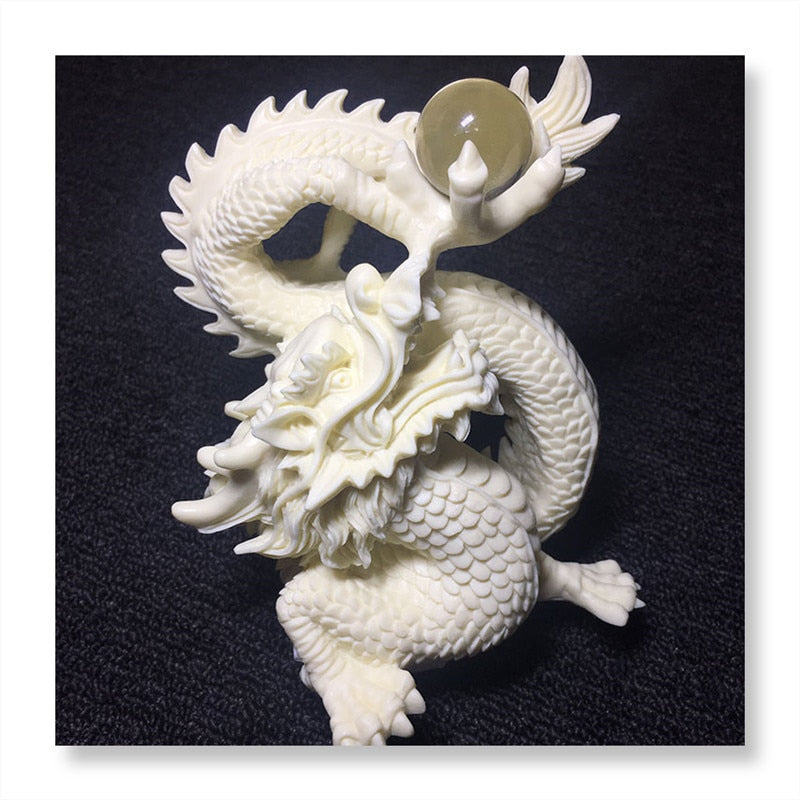 White Dragon Play Bead Statue