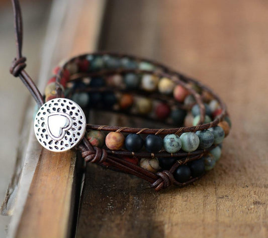 Jaspis &amp; Achat Boho Armband