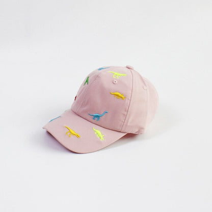 Solid Letter Kids Baseball Cap Dinosaur Embroidery Children Girls Boys Sun Hat Spring Summer Outdoor Adjustable Visor Baby Cap