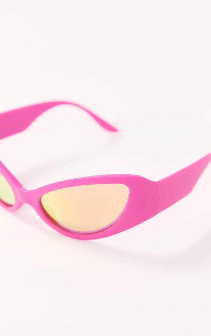 Bright Pink Extreme High Arch Bug Eye Sunglasses