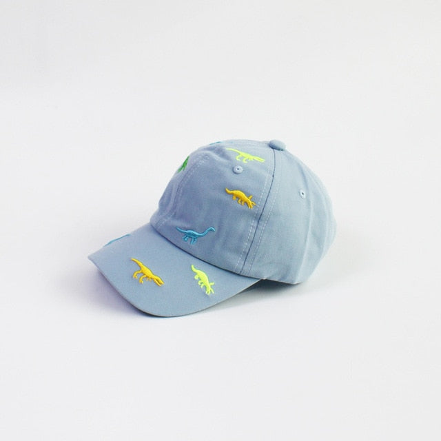 Solid Letter Kids Baseball Cap Dinosaur Embroidery Children Girls Boys Sun Hat Spring Summer Outdoor Adjustable Visor Baby Cap