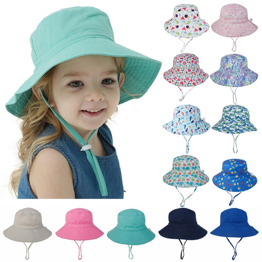 Summer Baby Sun Hat Baby Sun Hat for Girls and Boys  Outdoor Neck Ear Cover Anti UV Kids Beach Caps Bucket Cap 0-8 Years