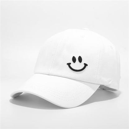 Smile Face Embroidery Baseball Caps Kpop Black Cotton Adjustable Snapback Funny Hip Hop Cap Autumn Sun Dad Hats for Mens