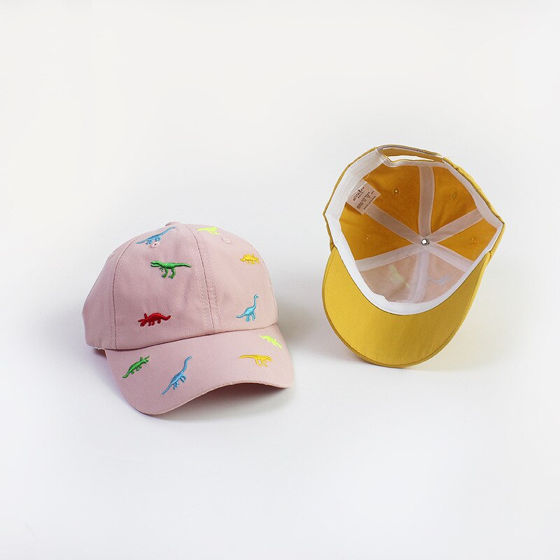 Solid Letter Kids Baseball Cap Dinosaur Embroidery Children Girls Boys Sun Hat Spring Summer Outdoor Adjustable Visor Baby Cap