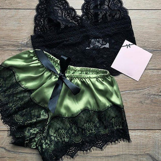 Lace Satin Sleepwear Set