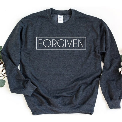 Forgiven Box Printed Women Sweatshirts Crewneck Religious Fashion Hoodies Spring Inspirational Christian Clothes