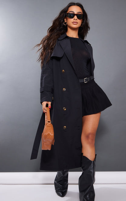 Petite Blue Oversized Trench Coat