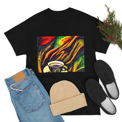 Abstract Coffee- Unisex Heavy Cotton Tee