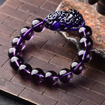 Armband aus Naturstein-Amethyst-Perlen