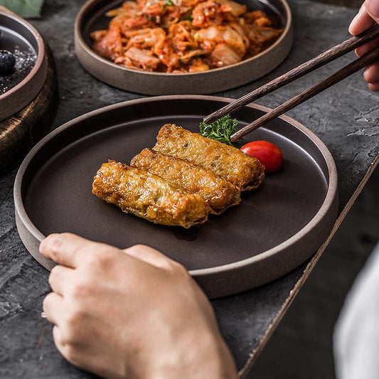 Korean European Japanese-style steak plate, dessert plate