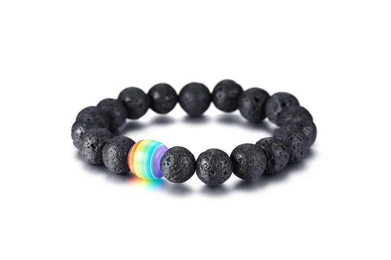 Lava bead Rainbow Bracelet Natural Stone