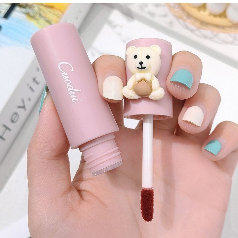 Bear Blush Long Lasting Korean Cosmetics Lip Glaze Makeup Tool Lip Tint Mud Lip Gloss Lipgloss Velvet Matte Lipstick