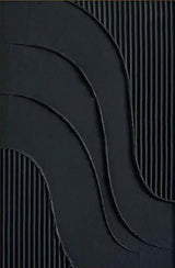 Black Abstract Minimalist Line Wall Black 3D Textured Canvas Posters