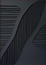 Black Abstract Minimalist Line Wall Black 3D Textured Canvas Posters