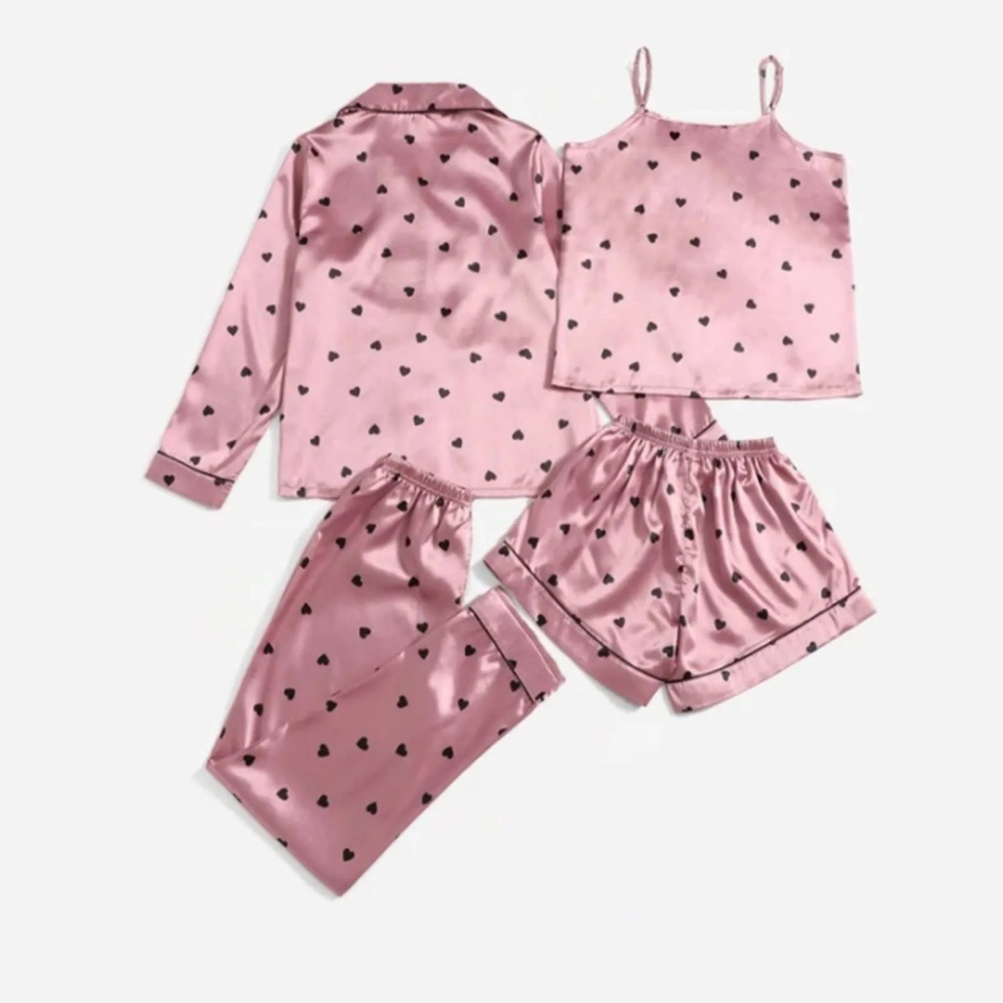 Four Piece Set For All Seasons Women'S Pajama