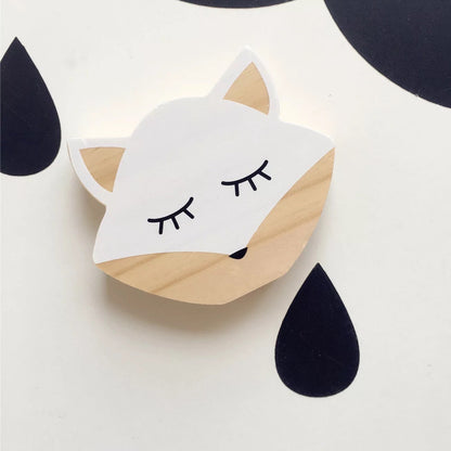 Cute Wooden Animal Face Kids Room Decor