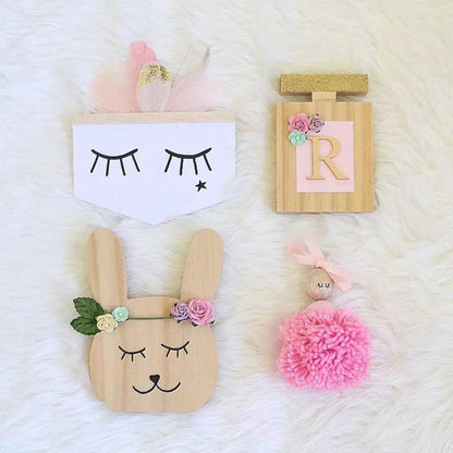 Cute Wooden Animal Face Kids Room Decor