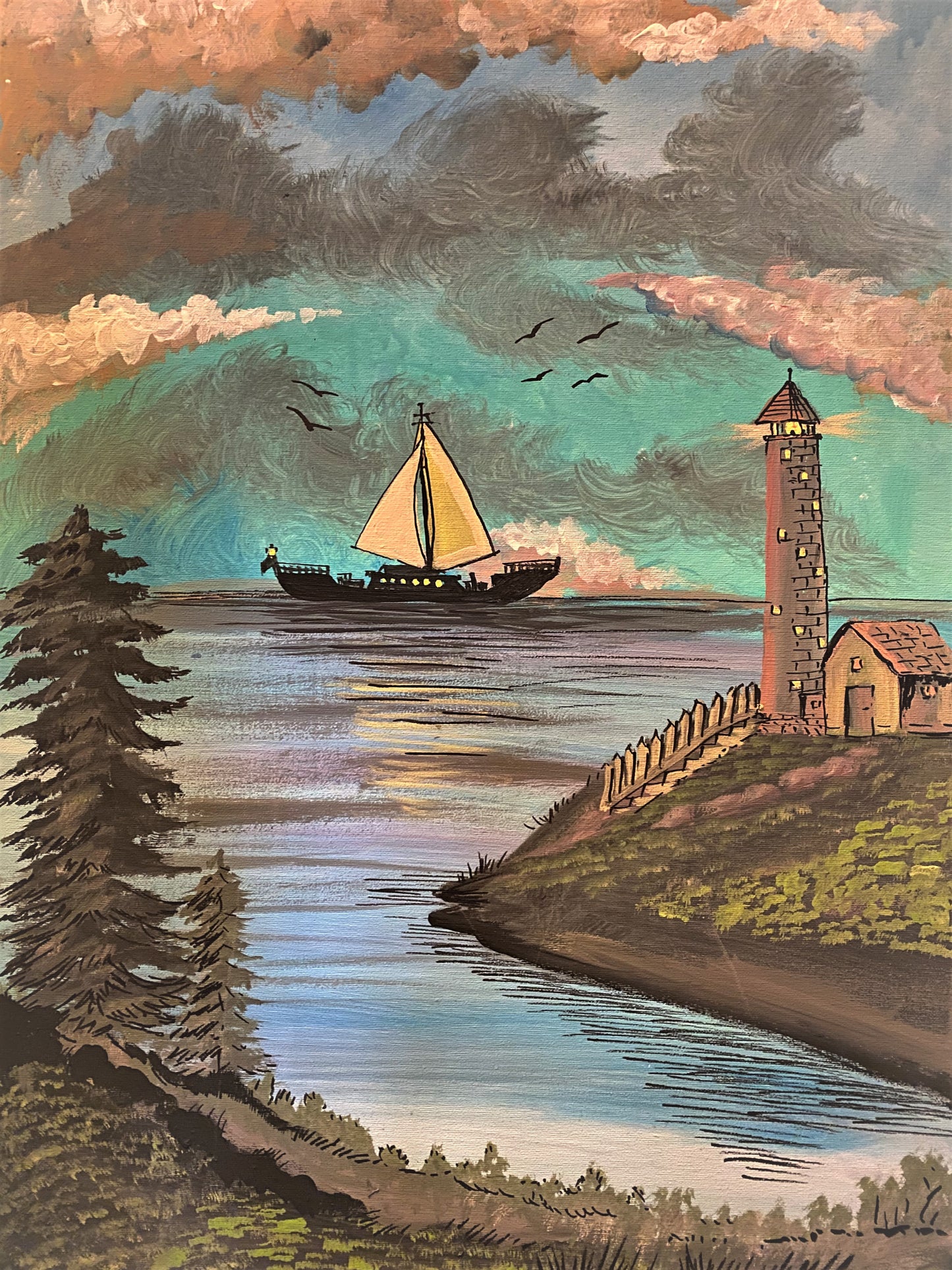 Acrylic on Canvas- Lighthouse