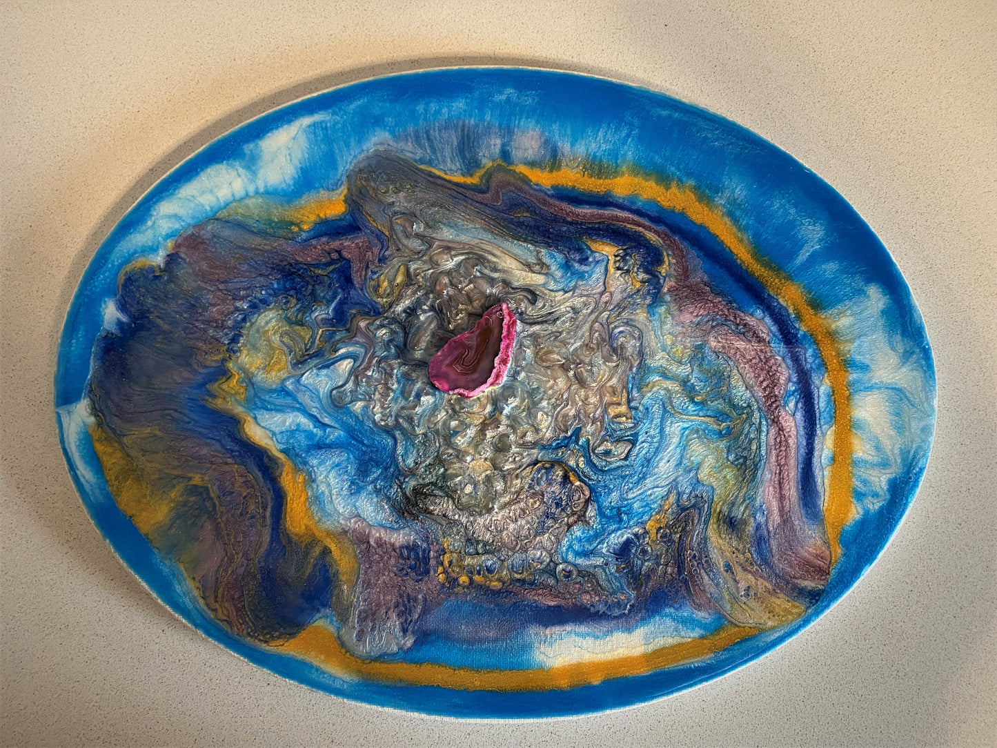 Geode-Kunstwerk – Ozean der Fülle