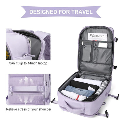 Lightweight Travel Backpack, Large Capacity Women's Multifunctional Suitcase with USB Charging