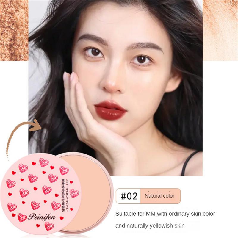 Mineral Face Pressed Powder Silky Invisible Pore Powder Cake Brightening Concealer Foundation Makeup Powde Matte Lasting