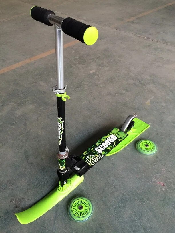 New Children's Dual Use Iron Ski Board Scooter