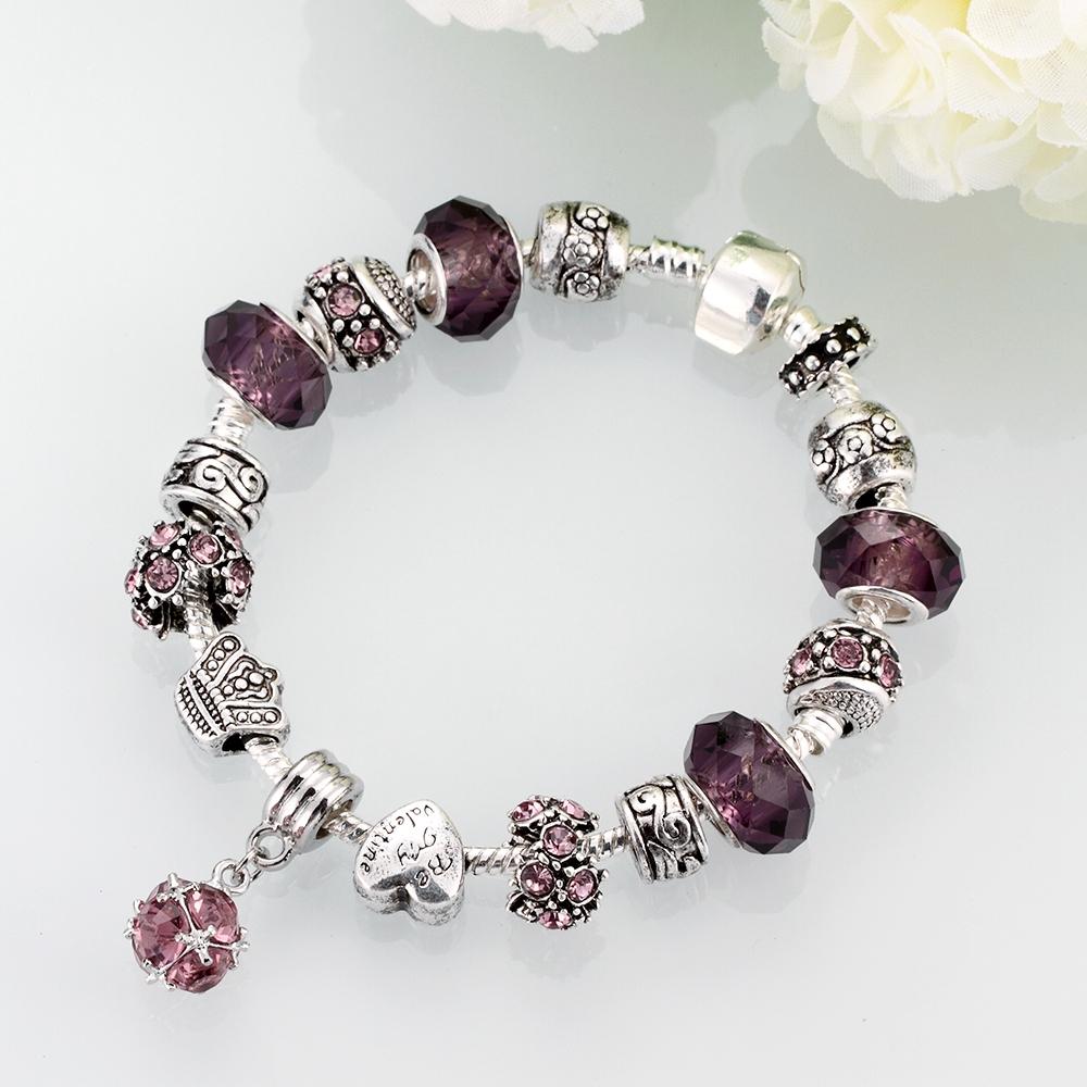 Ruby Red Designer Inspired Crystal Charm Bracelet