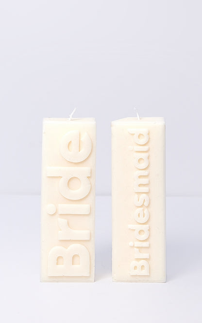 Hen & Wedding Bride White Candle