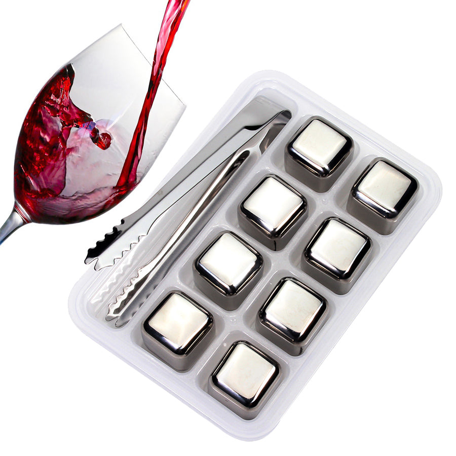 Stainless Steel Ice Cube, Reusable Chilling Stones for drinks and beverages