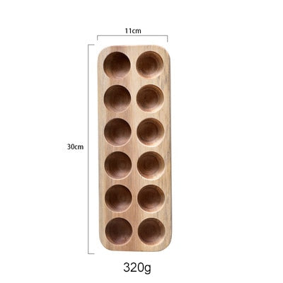 Japanese style Wooden Double Row Egg Storage Box