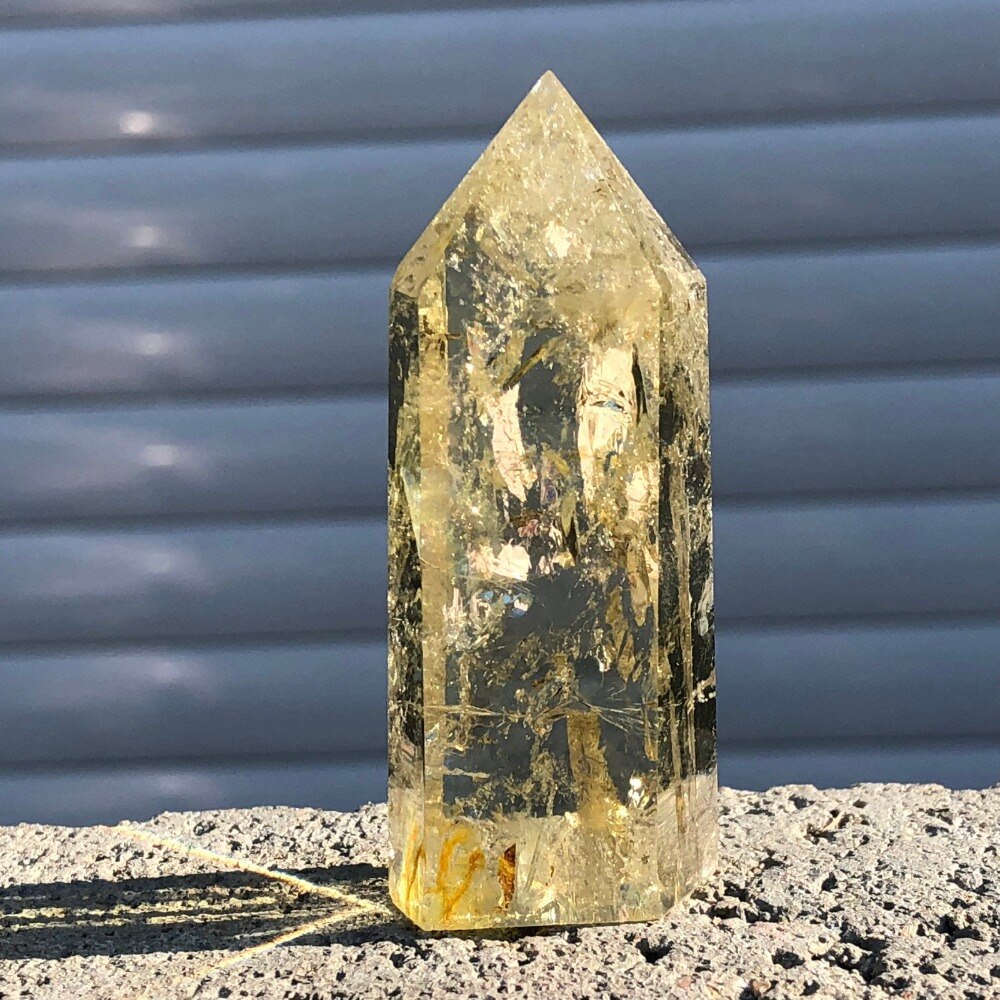 Natural citrine crystal quartz obelisk wand point healing