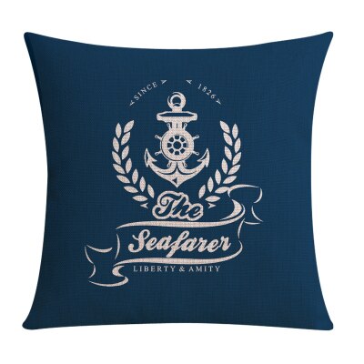 Nordic Style Mediterranean Sea Anchor Pillow Cover