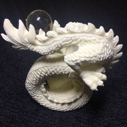 White Dragon Play Bead Statue