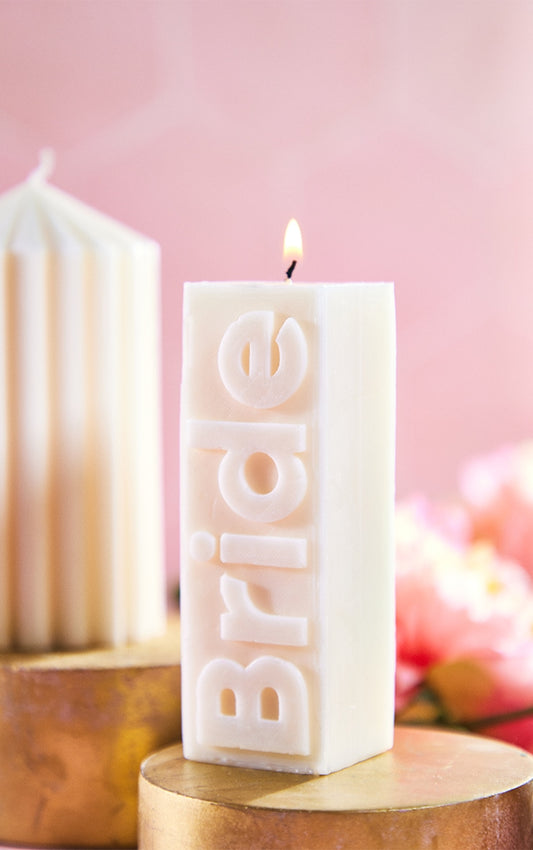 Hen & Wedding Bride White Candle