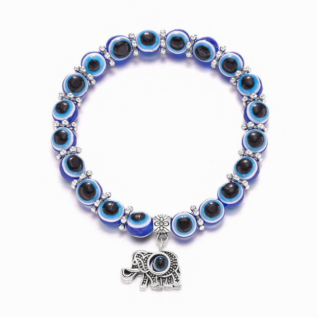 Evil Eye Bead Bangle Bracelet