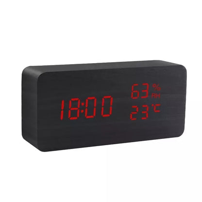 Alarm Clock LED Wooden Watch